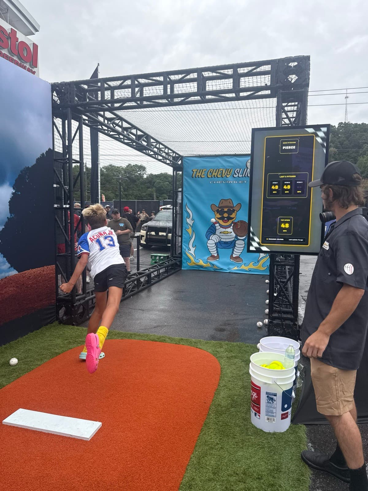 Interactive pitching machine activation photo